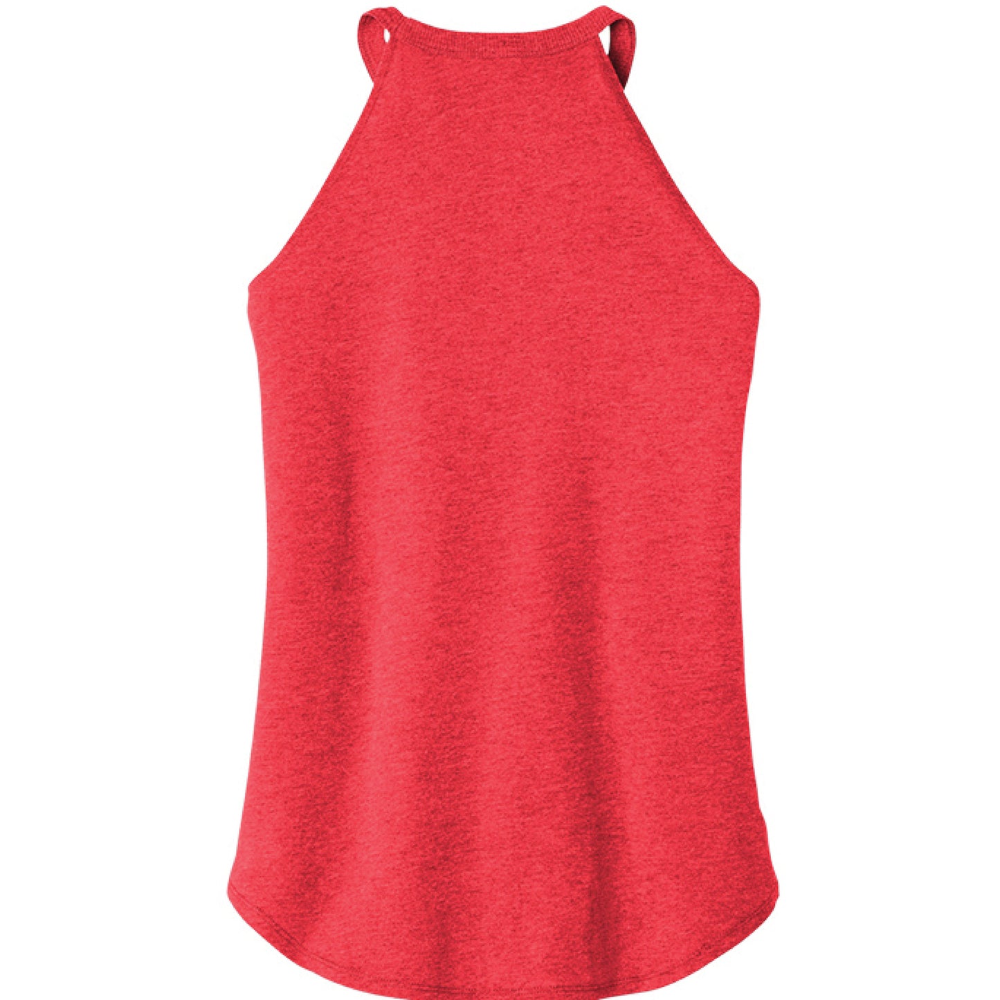 Back of red tank top on a white background