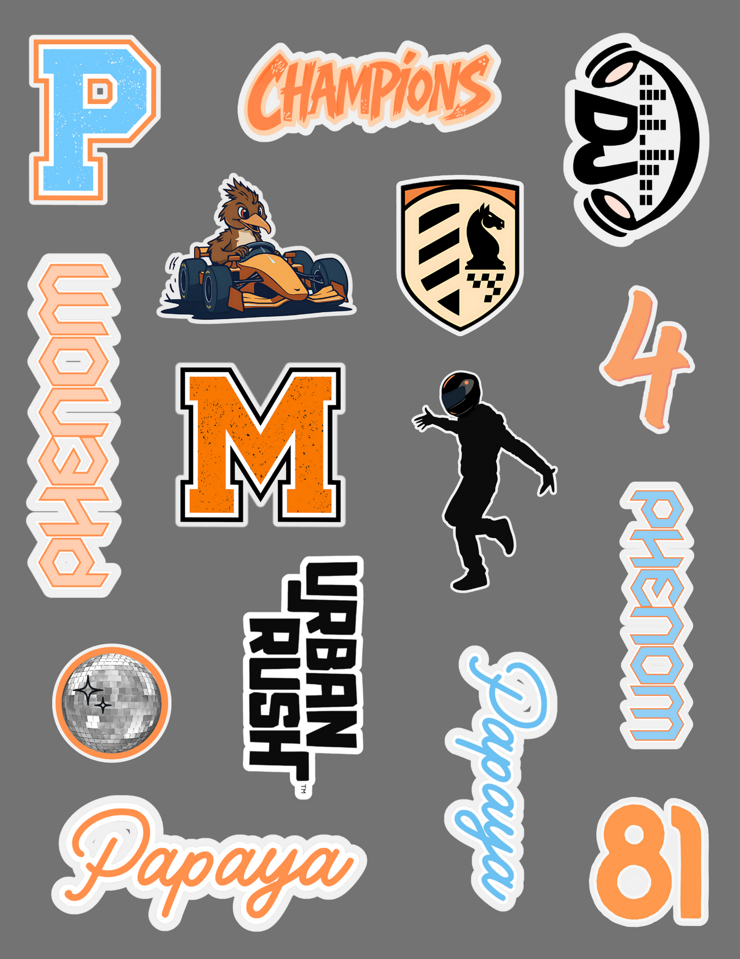 Papaya Spirit Glossy Sticker Sheet