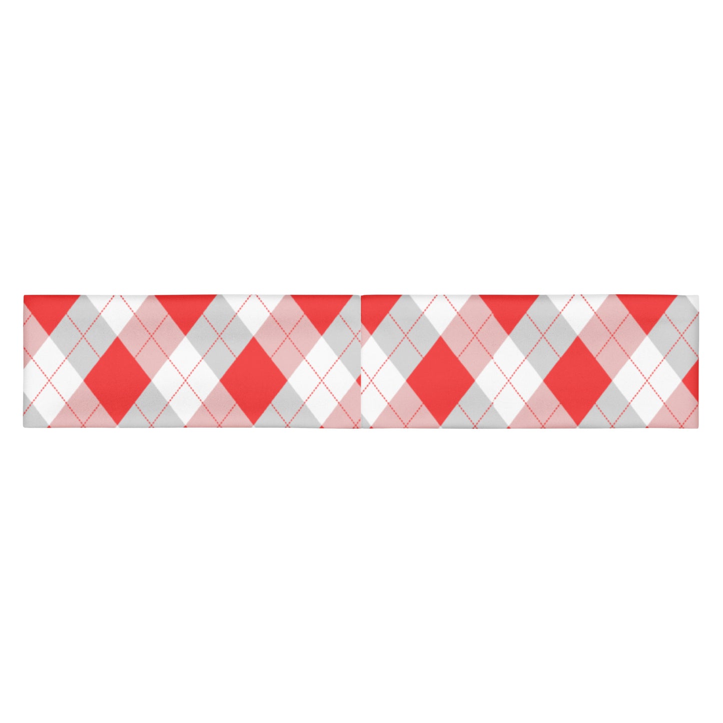 Red and Gray Argyle Print, Tifosi Race Day Stretchy Headband - Ferrari Fan Favs - Super Soft Fabric, UPF 50+, Moisture-Wicking, Quick Drying - Urban Rush Originals