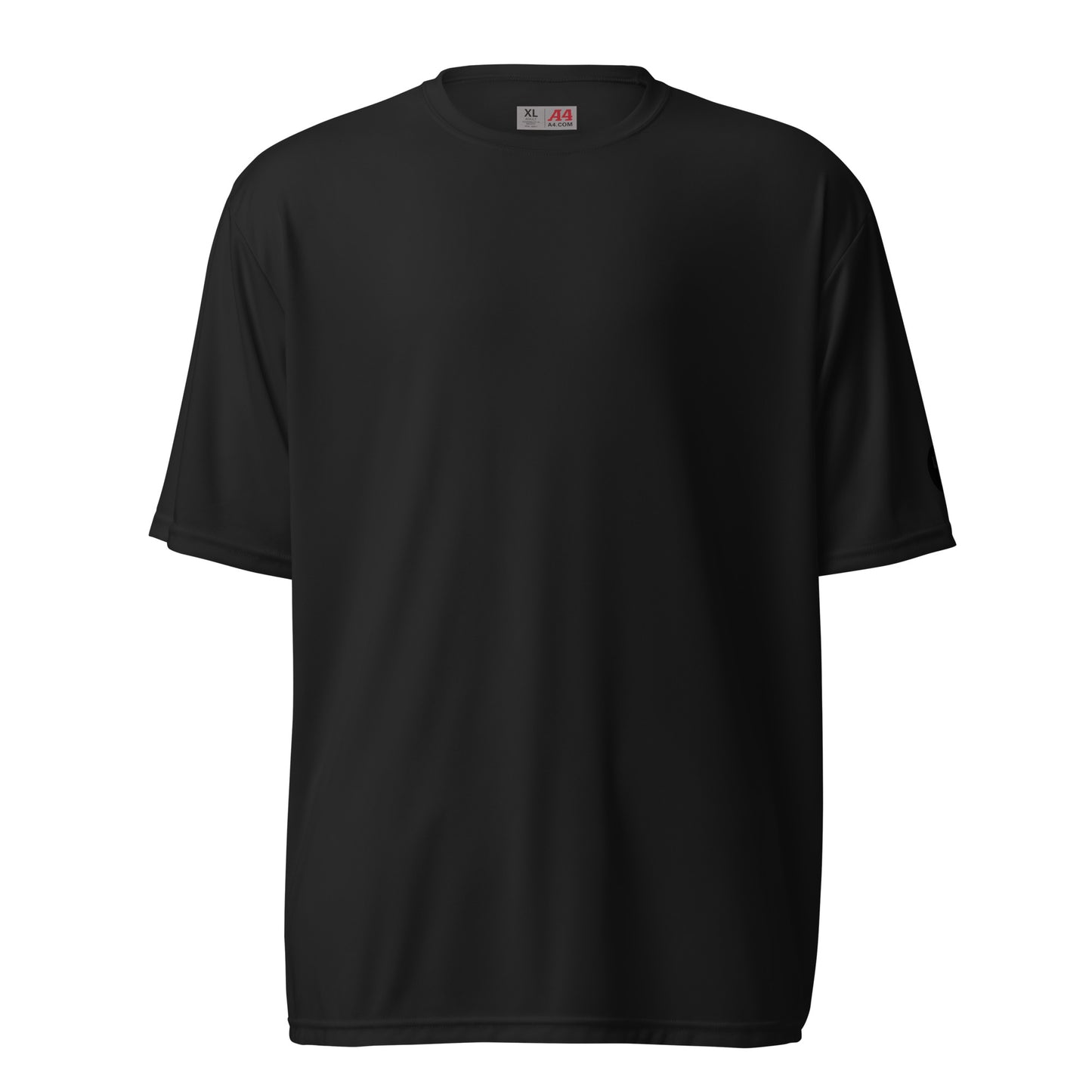 Black t-shirt on a white background