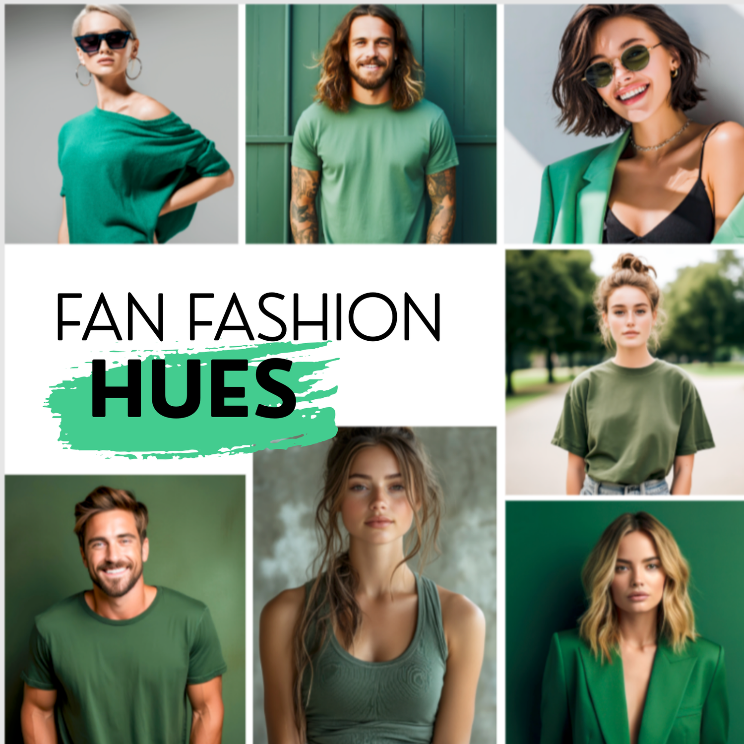 Fan Fashion Green Hues of Color
