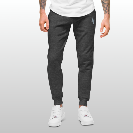 Slim-fit Fan Fashion™ joggers from Urban Rush Originals™ in charcoal, flat lay with #4 detail.