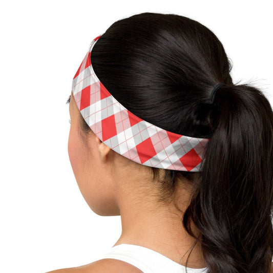 Red Argyle, Tifosi Race Day Stretchy Soft Headband - Urban Rush Originals