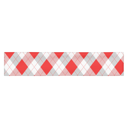Red and Gray Argyle Print, Tifosi Race Day Stretchy Headband - Ferrari Fan Favs - Super Soft Fabric, UPF 50+, Moisture-Wicking, Quick Drying - Urban Rush Originals